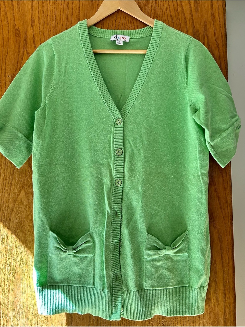 Girls' Short-Sleeve V-Neck Cardigan - Green